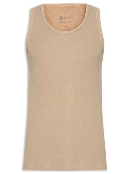 Regata Masculina Rib Slim - Bege