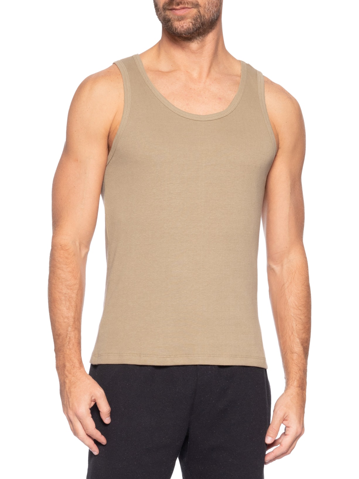 Regata Masculina Rib Slim Bege Foxton