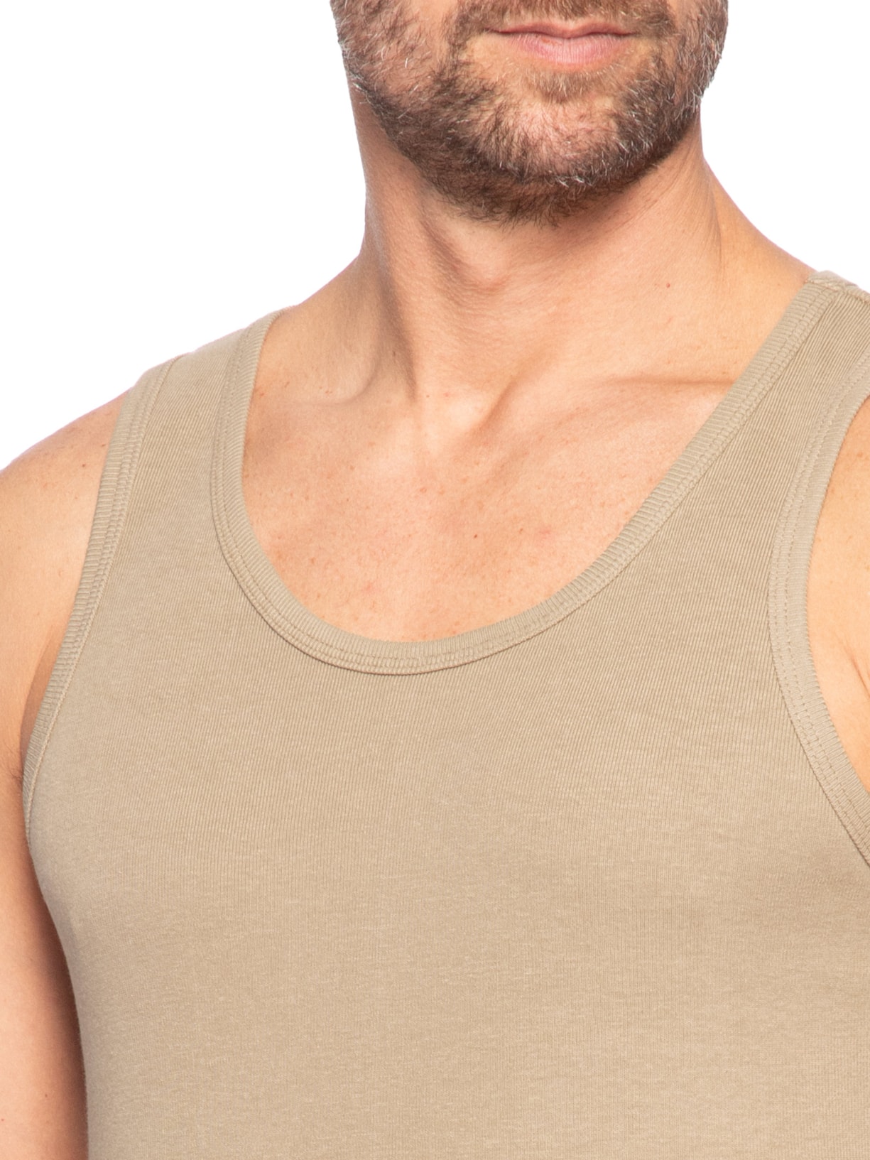 Regata Masculina Rib Slim Bege Foxton