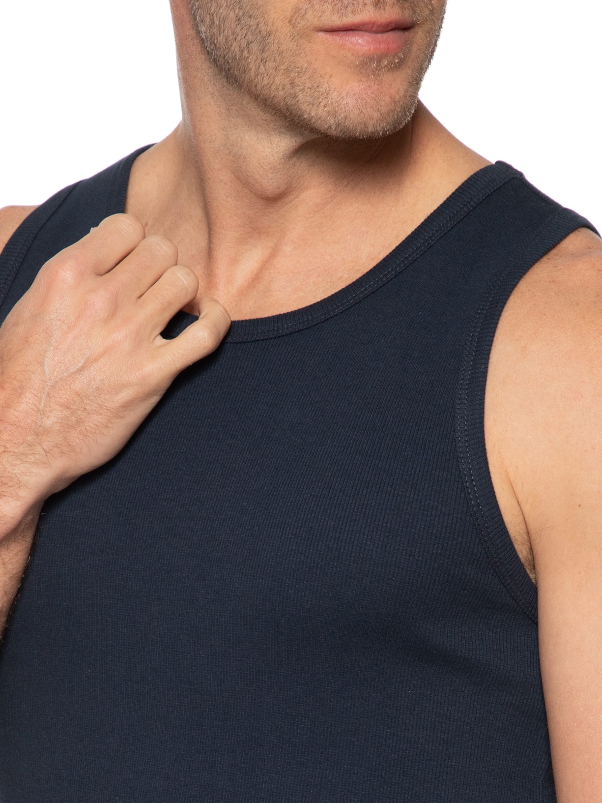 Regata Masculina Ribana Logo Monograma Azul Calvin Klein Jeans