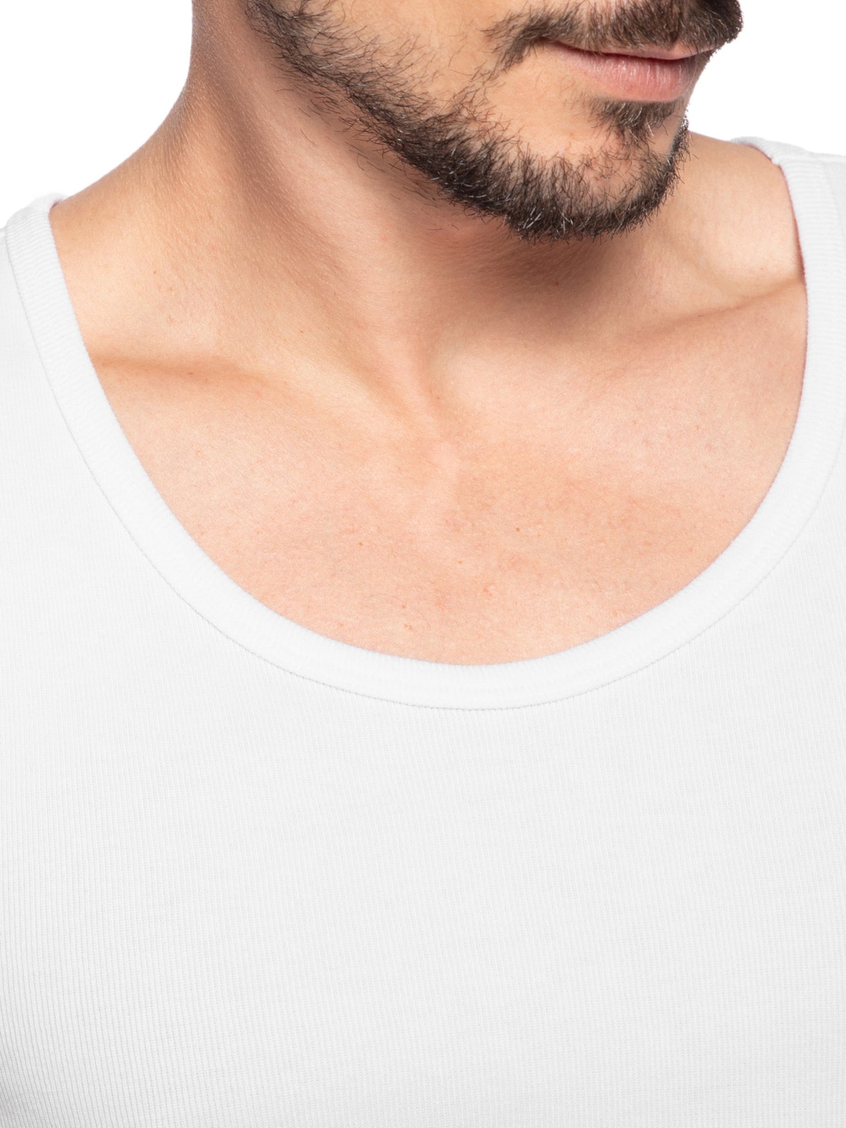 Regata Masculina Ribana Slim Branco Foxton