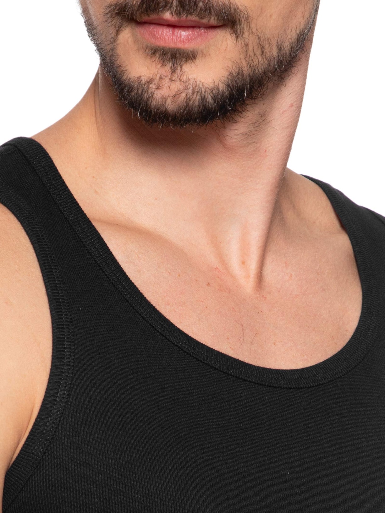 Regata Masculina Ribana Slim Preto Foxton