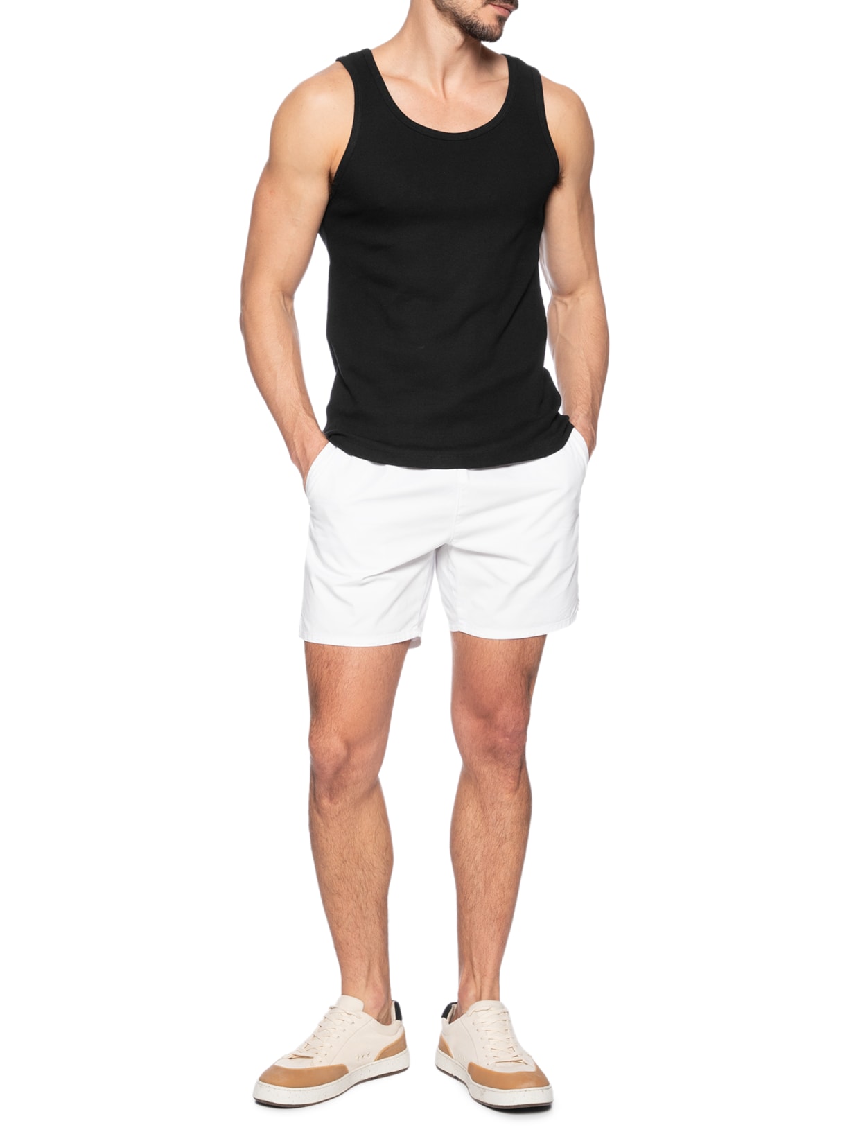 Regata Masculina Ribana Slim Preto Foxton
