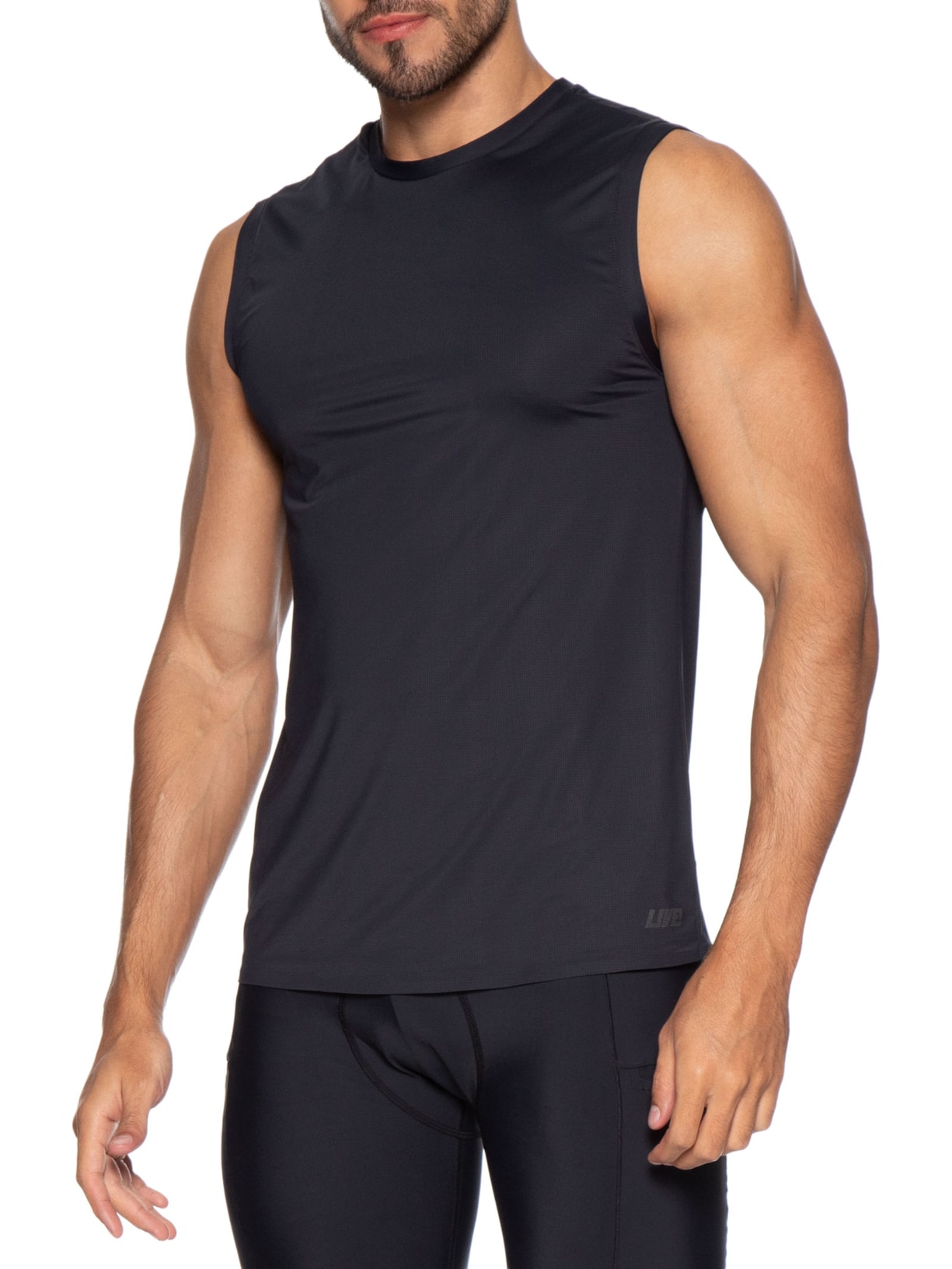 Regata Masculina Run Slim Men Preto Live!