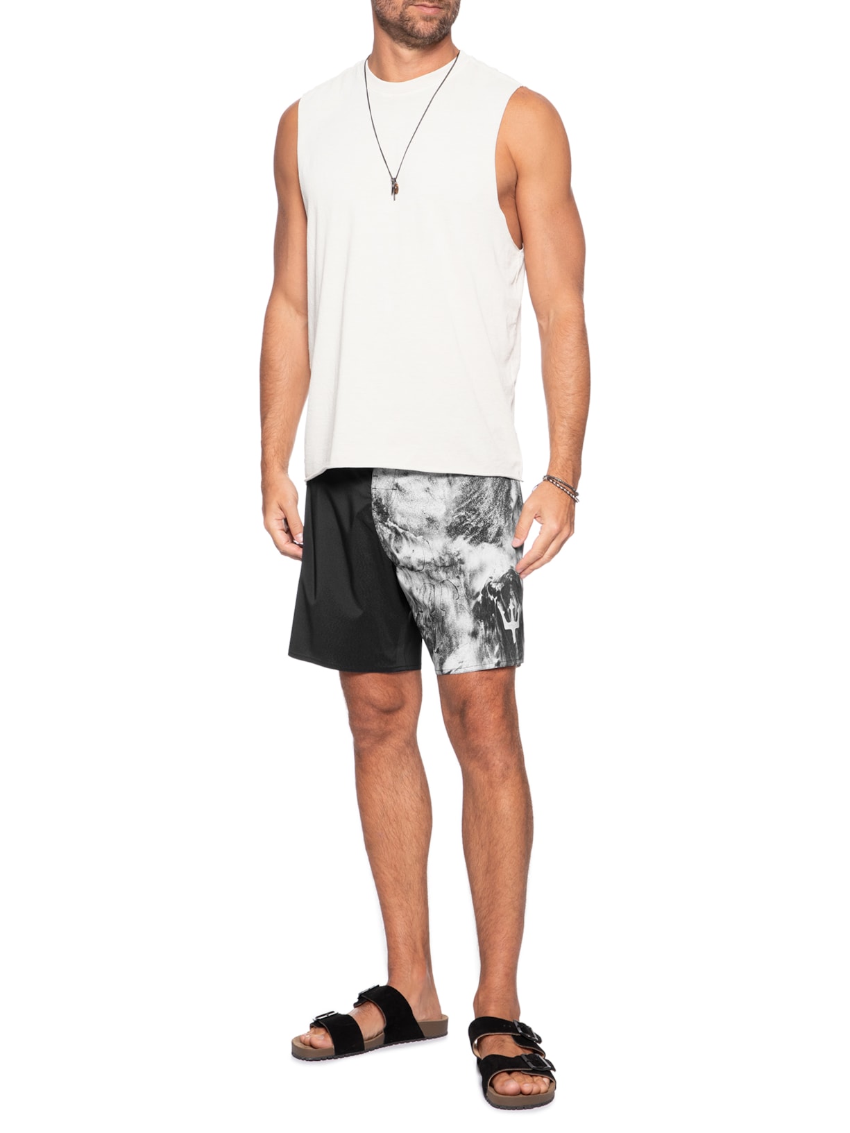 Regata Masculina Rustic Sleeveless Manga Curta Bege Osklen