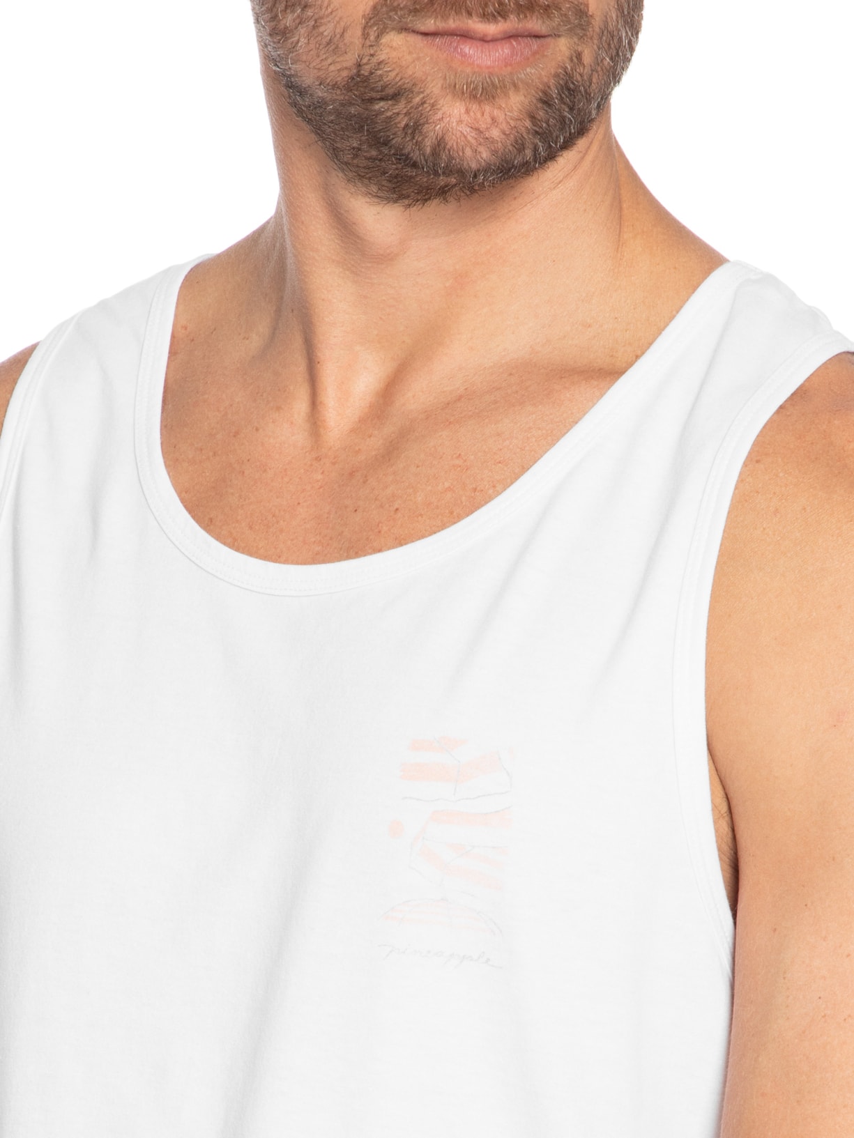 Regata Masculina Silkada Barracas Branco Pineapple