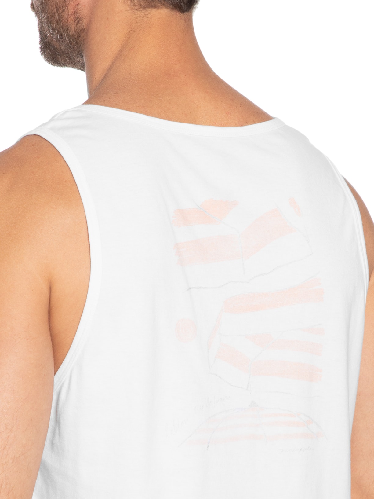 Regata Masculina Silkada Barracas Branco Pineapple