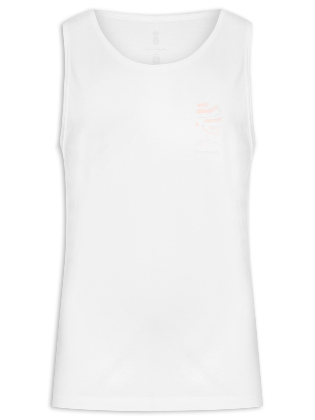 Regata Masculina Silkada Barracas Branco Pineapple