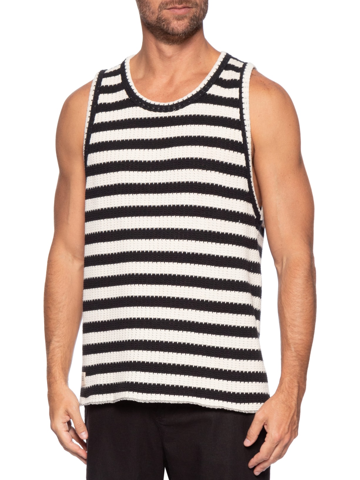 Regata Masculina Stripes Knit Branco Osklen