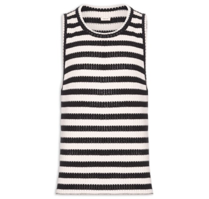 Regata Masculina Stripes Knit - Branco