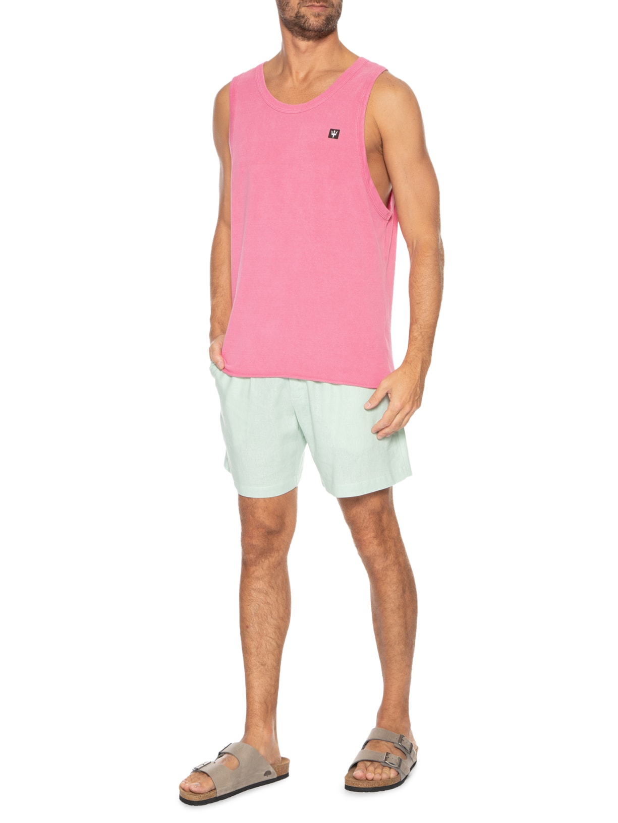 Regata Masculina Strong Tridente Rosa Osklen