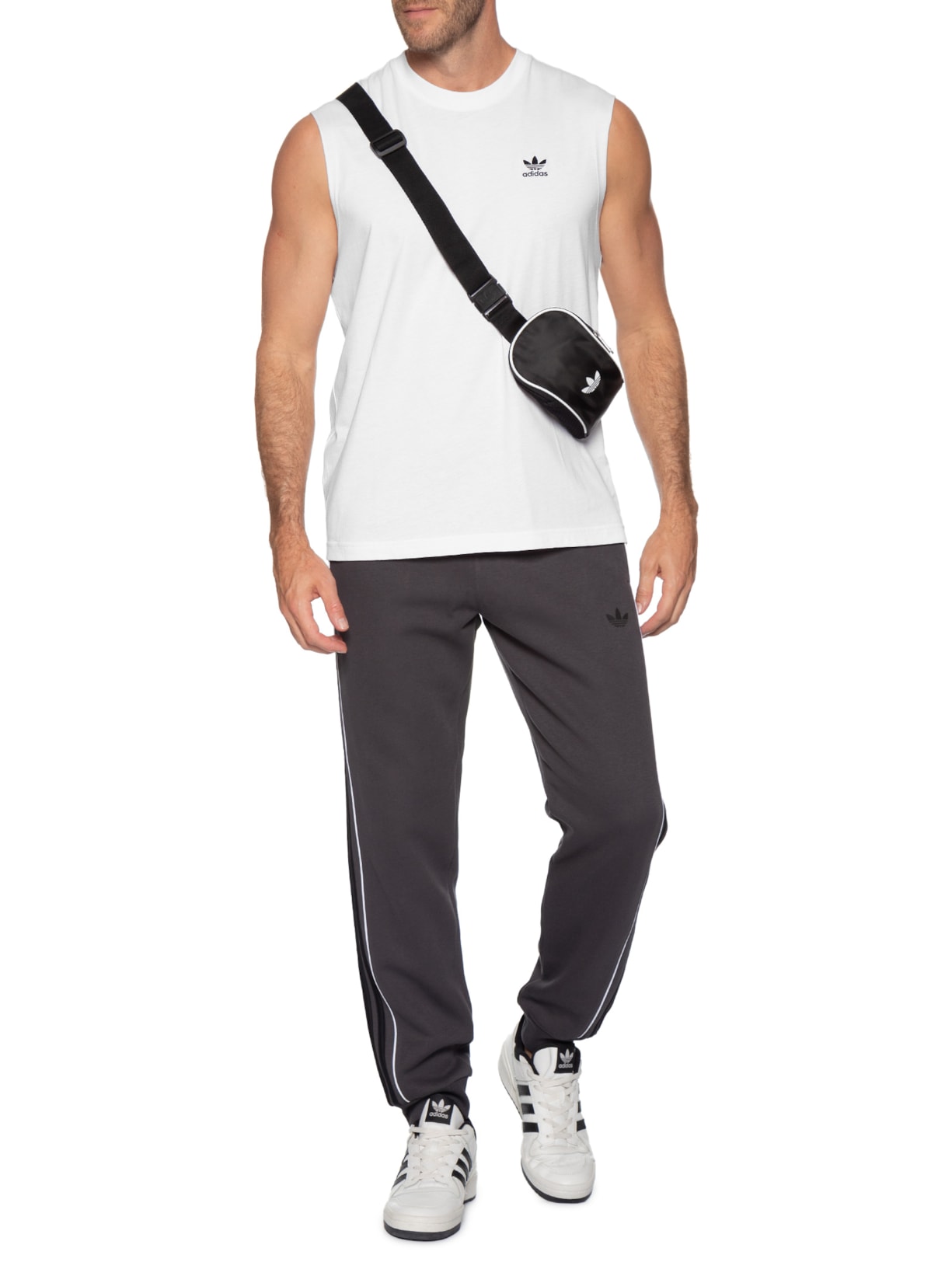 Regata Masculina Trefoil Essentials Branco Adidas Originals