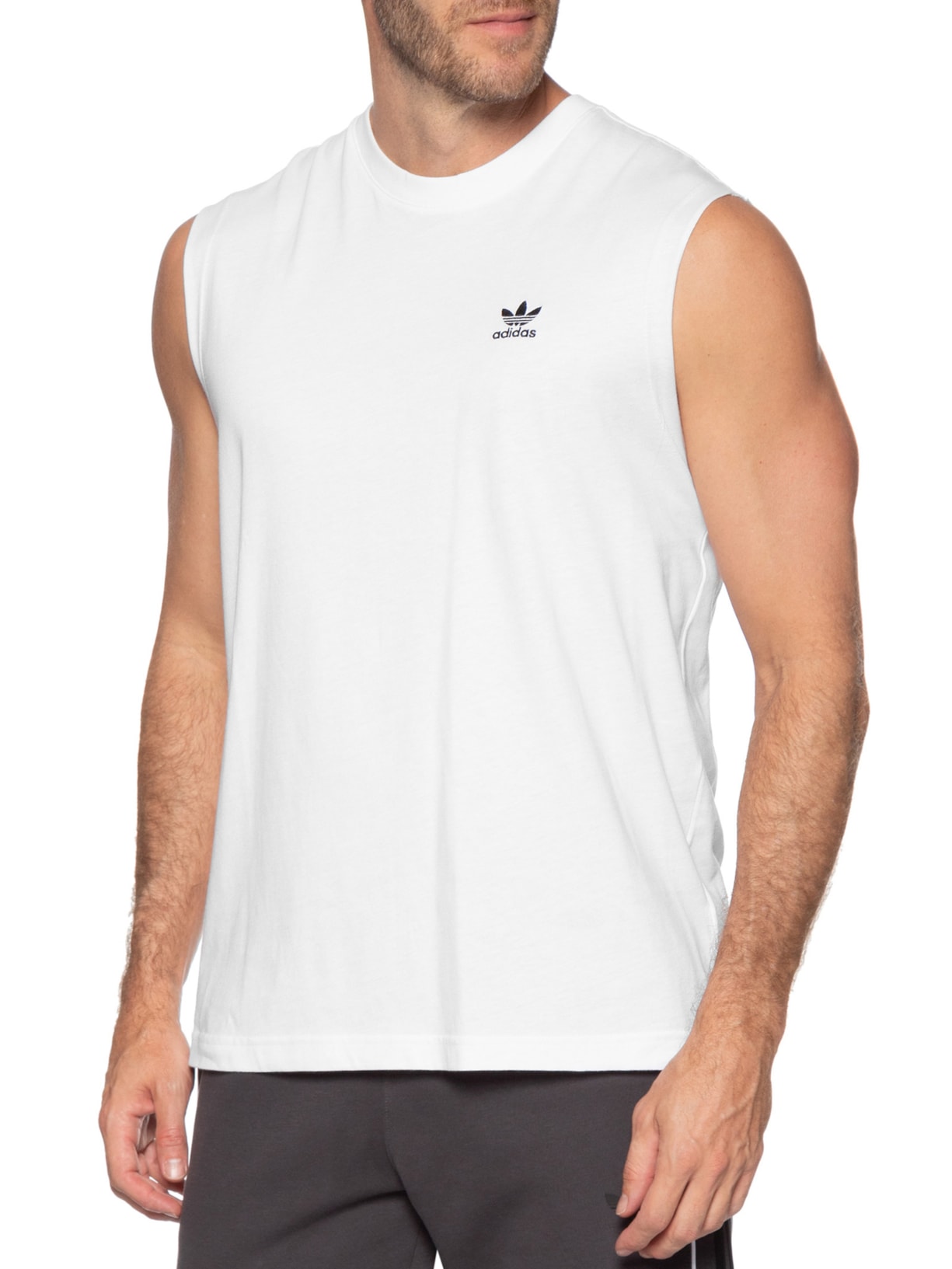 Regata Masculina Trefoil Essentials Branco Adidas Originals