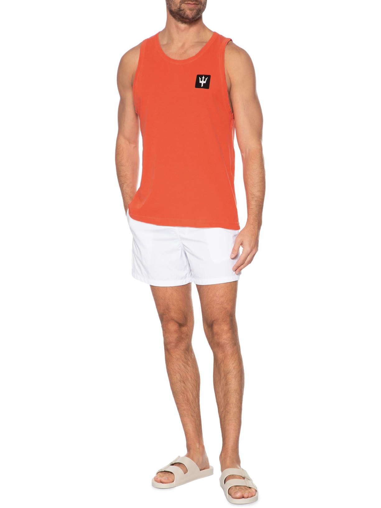 Regata Masculina Tridente Box Laranja Osklen