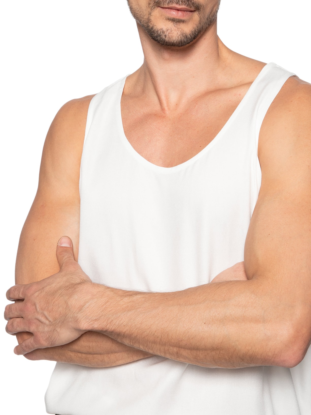 Regata Masculina Viscose Branco Handred
