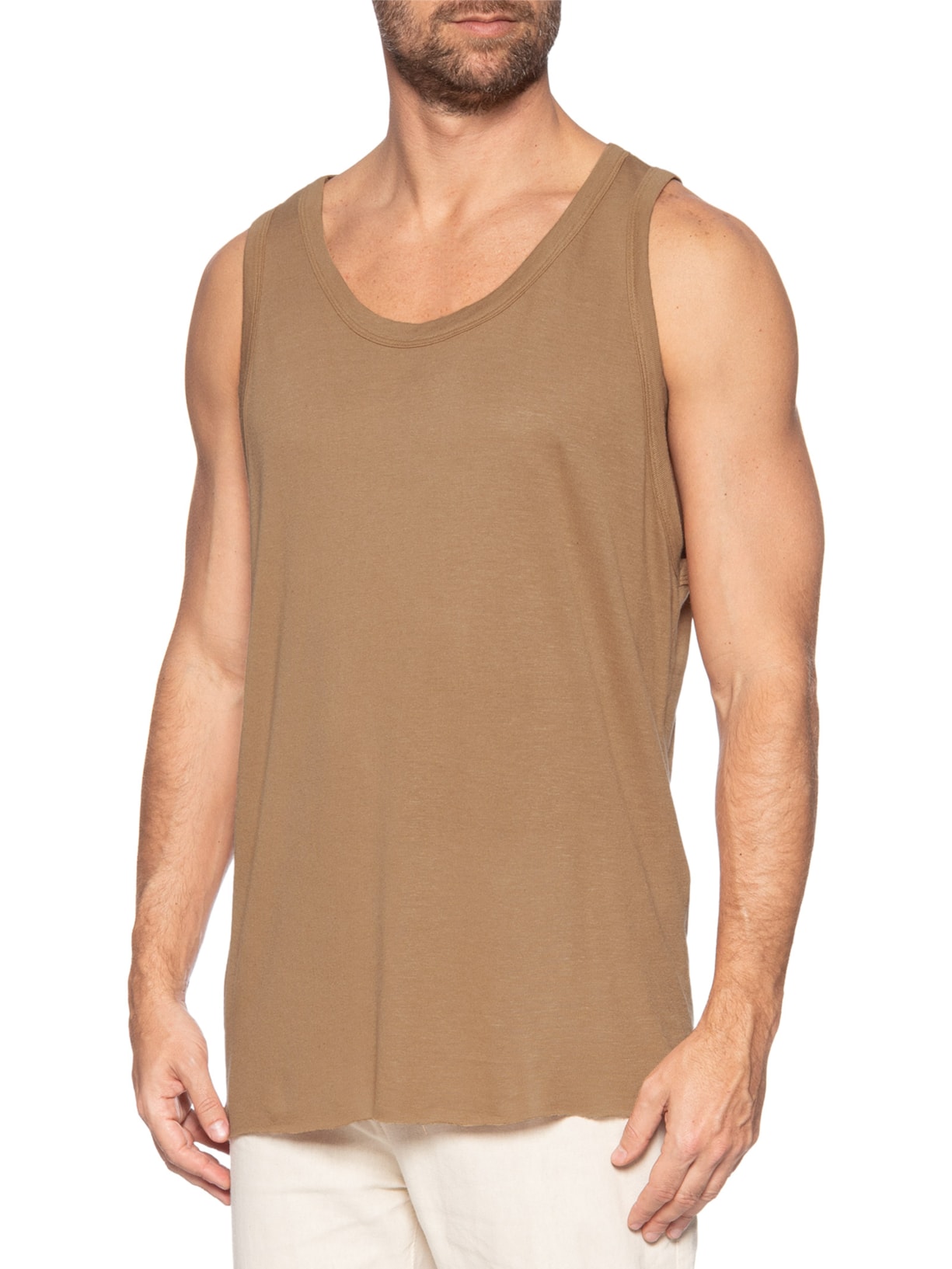 Regata Masculina Visual Linen Cut Marrom Osklen