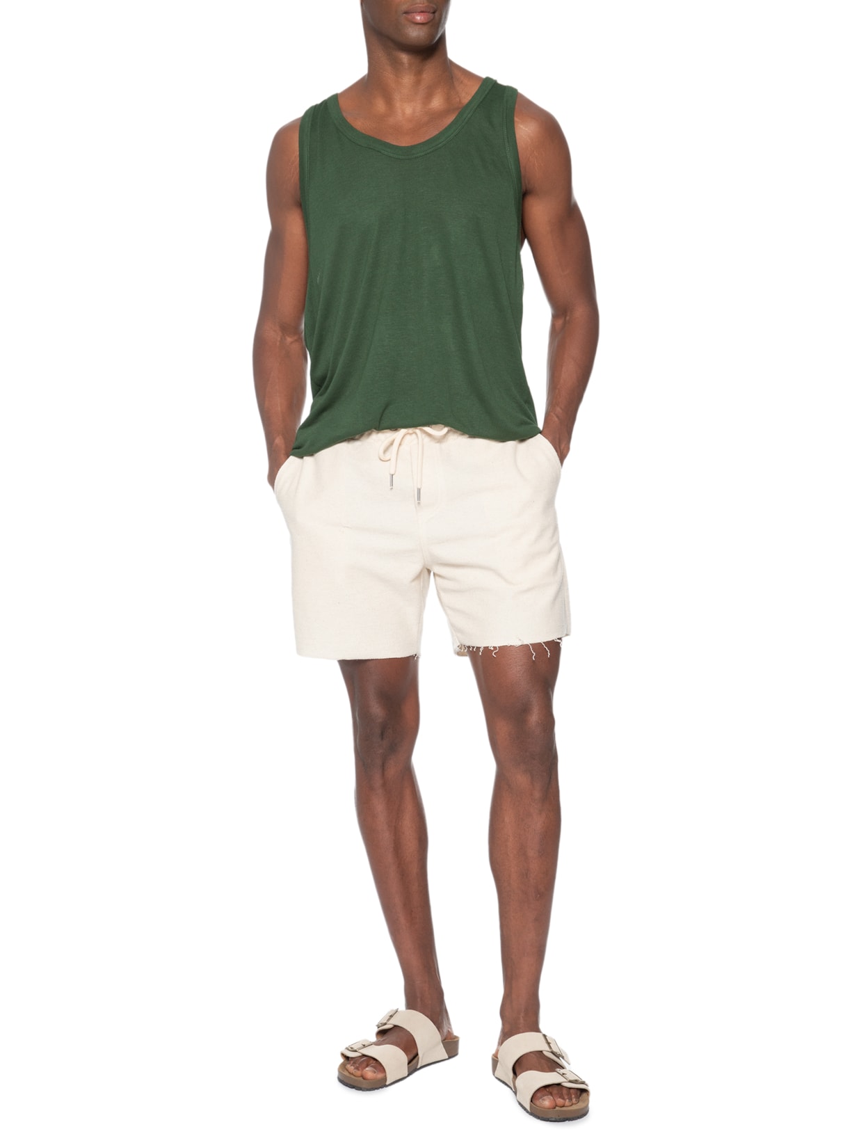 Regata Masculina Visual Linen Cut Verde Osklen