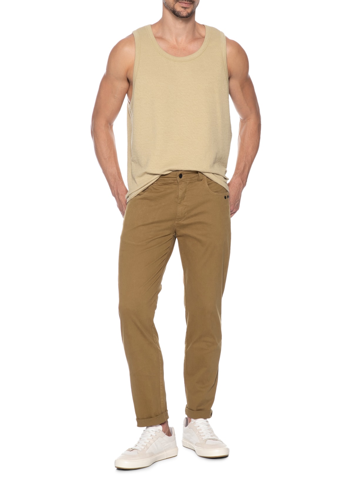 Regata Masculina Wrinklecut Bege Osklen