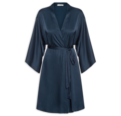 Robe Em Cetim Grace - Azul