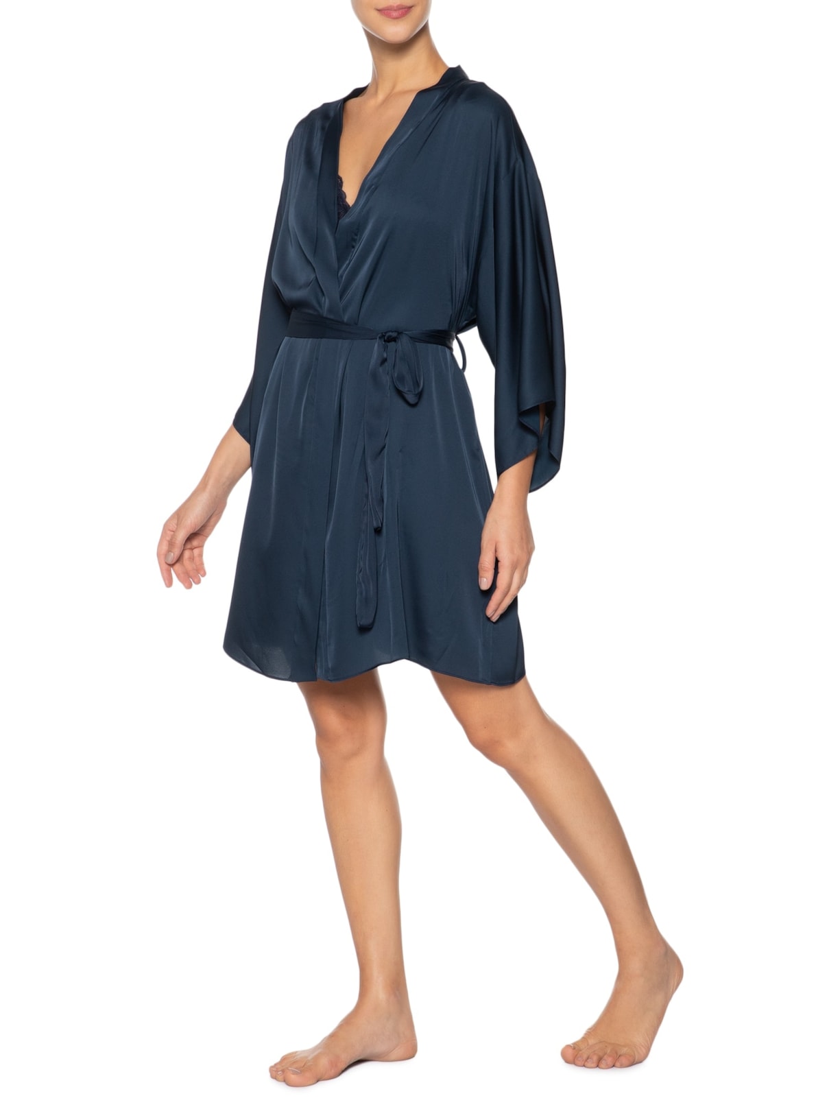 Robe Em Cetim Grace Azul Hope