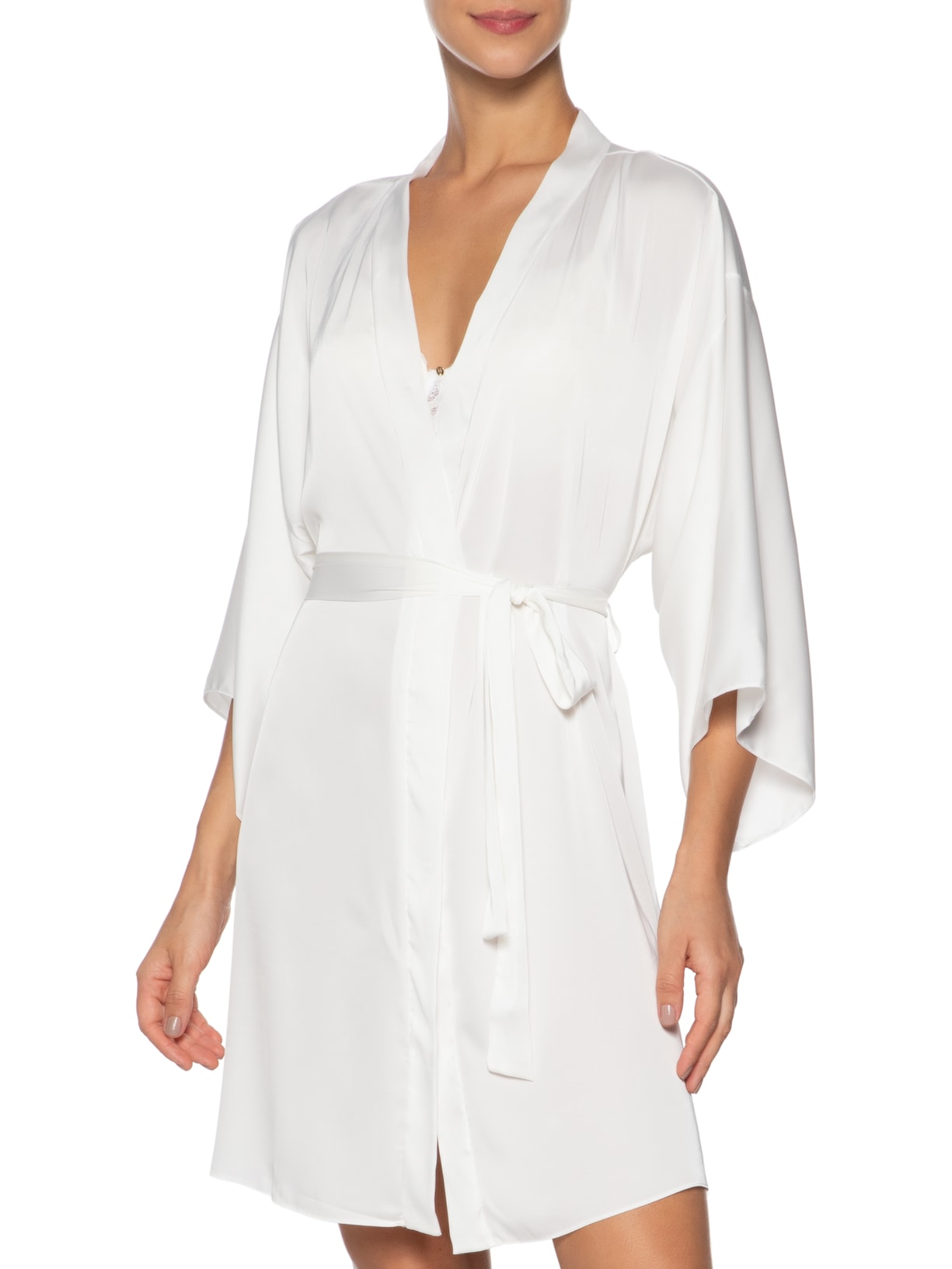 Robe Em Cetim Grace Branco Hope