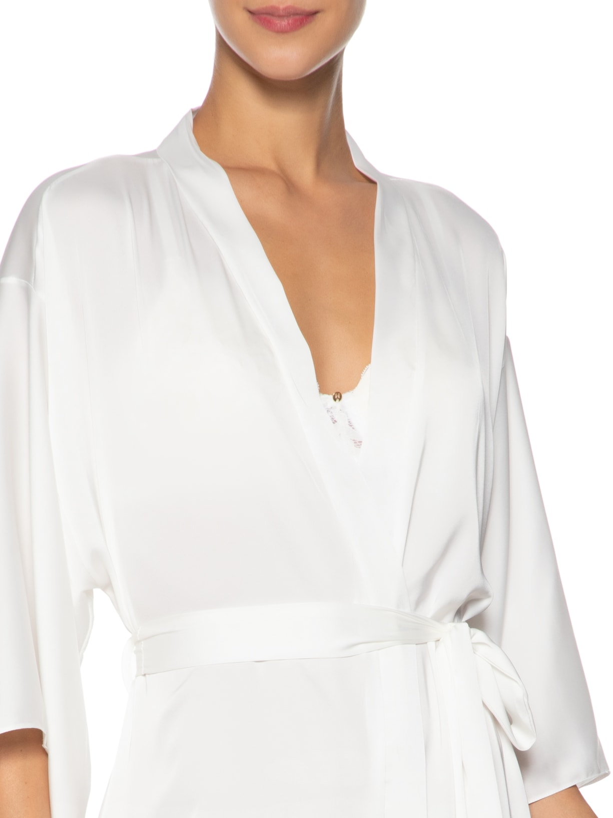 Robe Em Cetim Grace Branco Hope