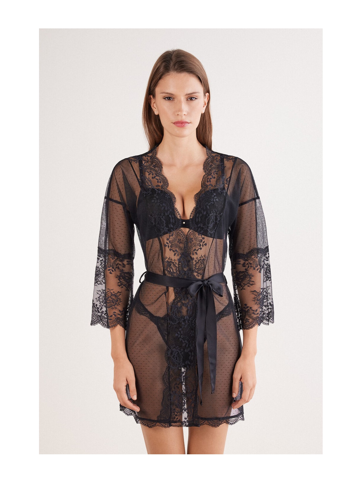 Robe Em Tule e Renda La Vie En Rose Preto Intimissimi