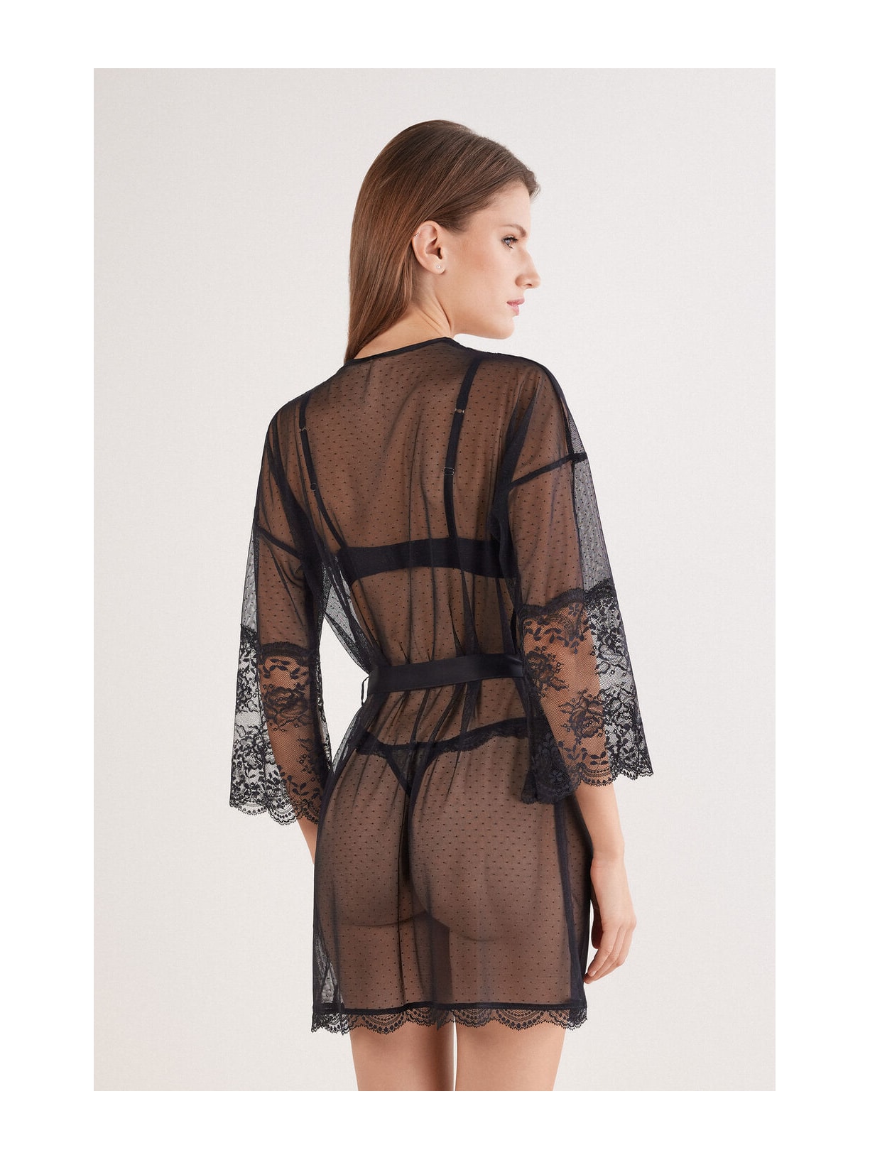 Robe Em Tule e Renda La Vie En Rose Preto Intimissimi