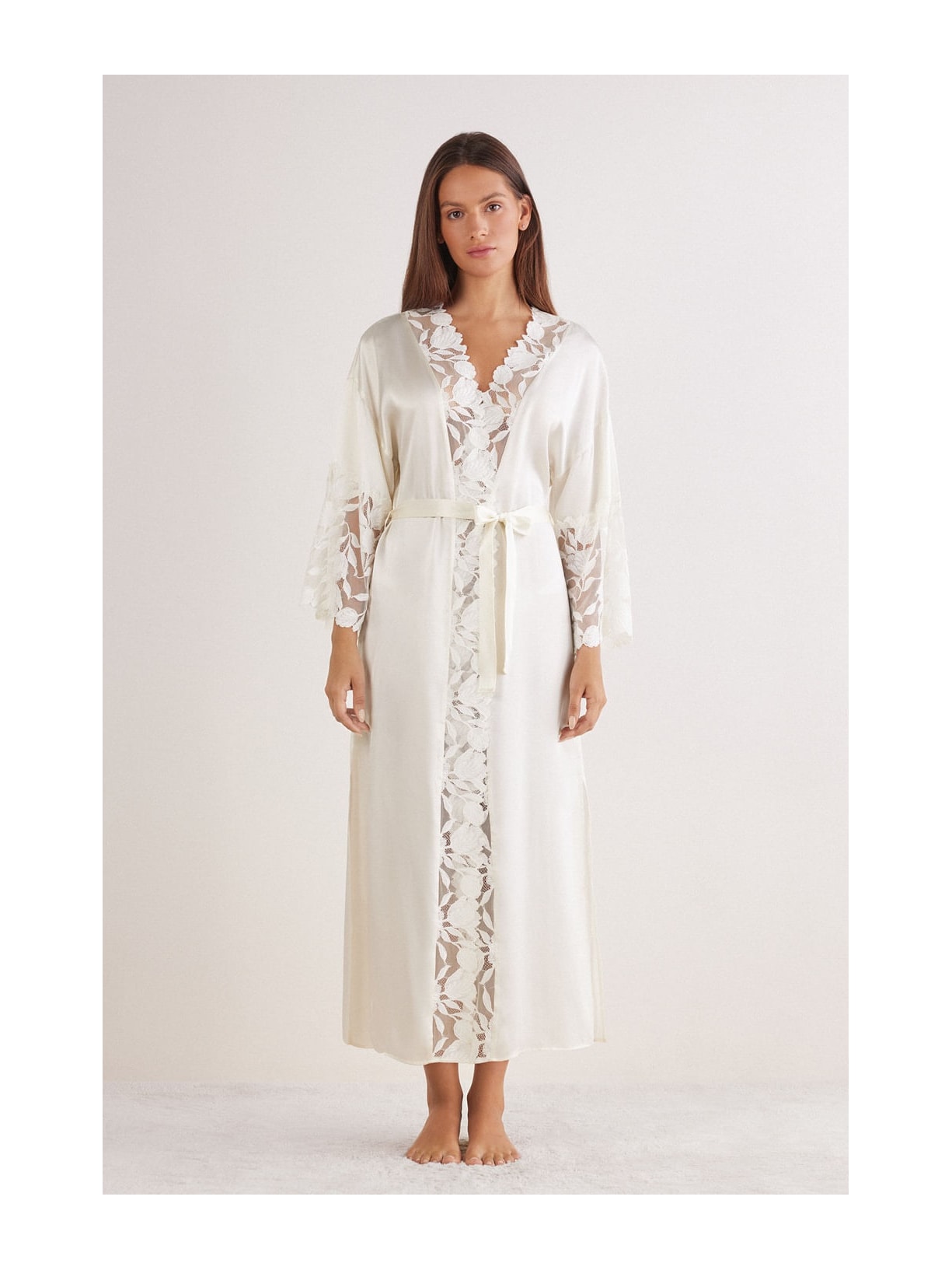 Robe Longo Em Seda All About Flowers Marfim Intimissimi