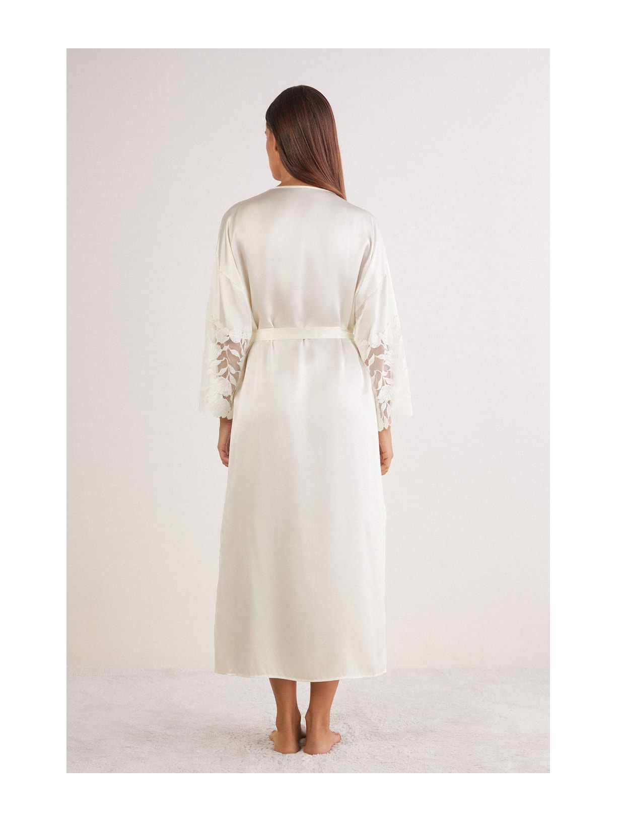 Robe Longo Em Seda All About Flowers Marfim Intimissimi