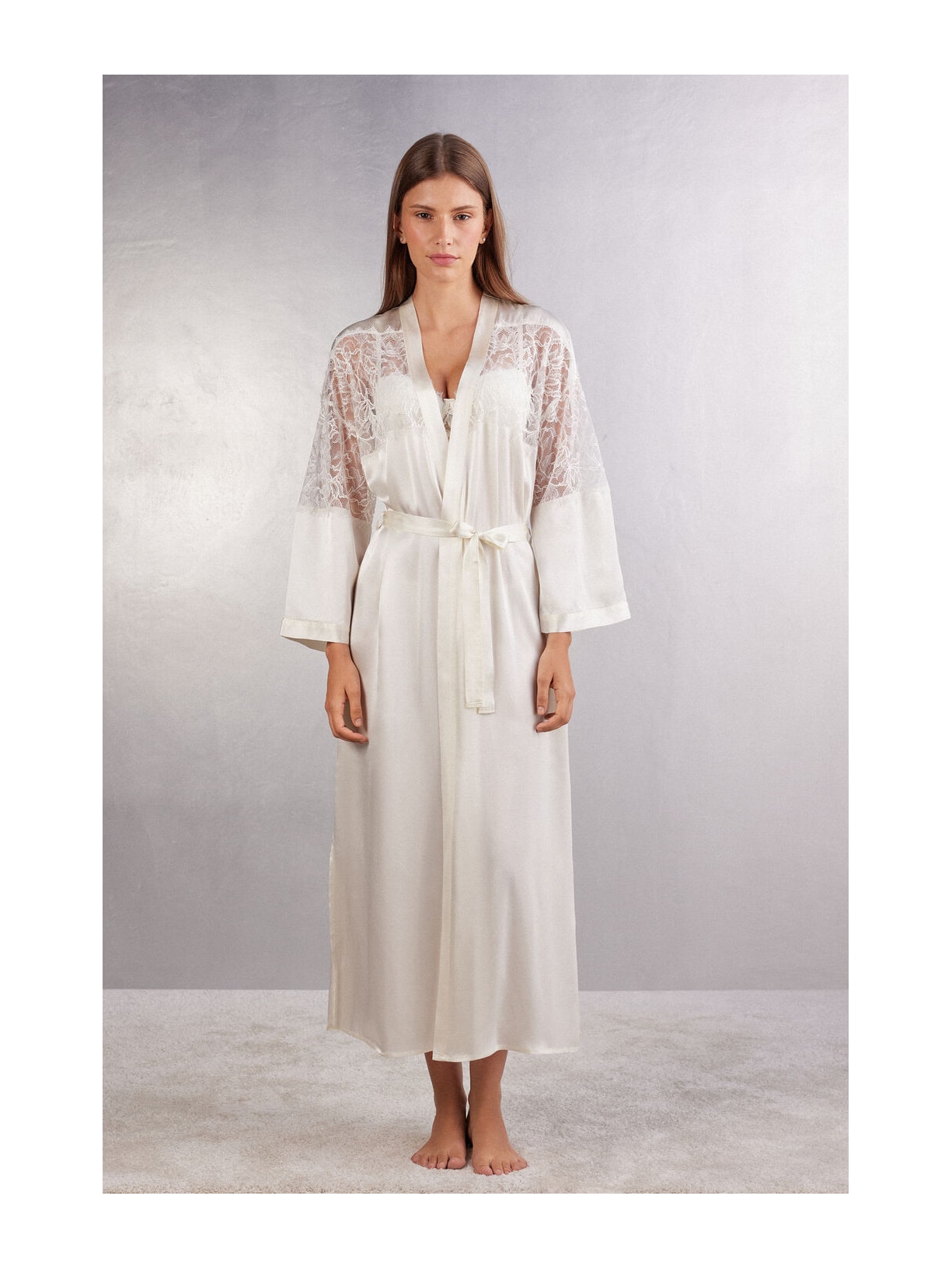 Robe Longo Em Seda Her Beauty Marfim Intimissimi