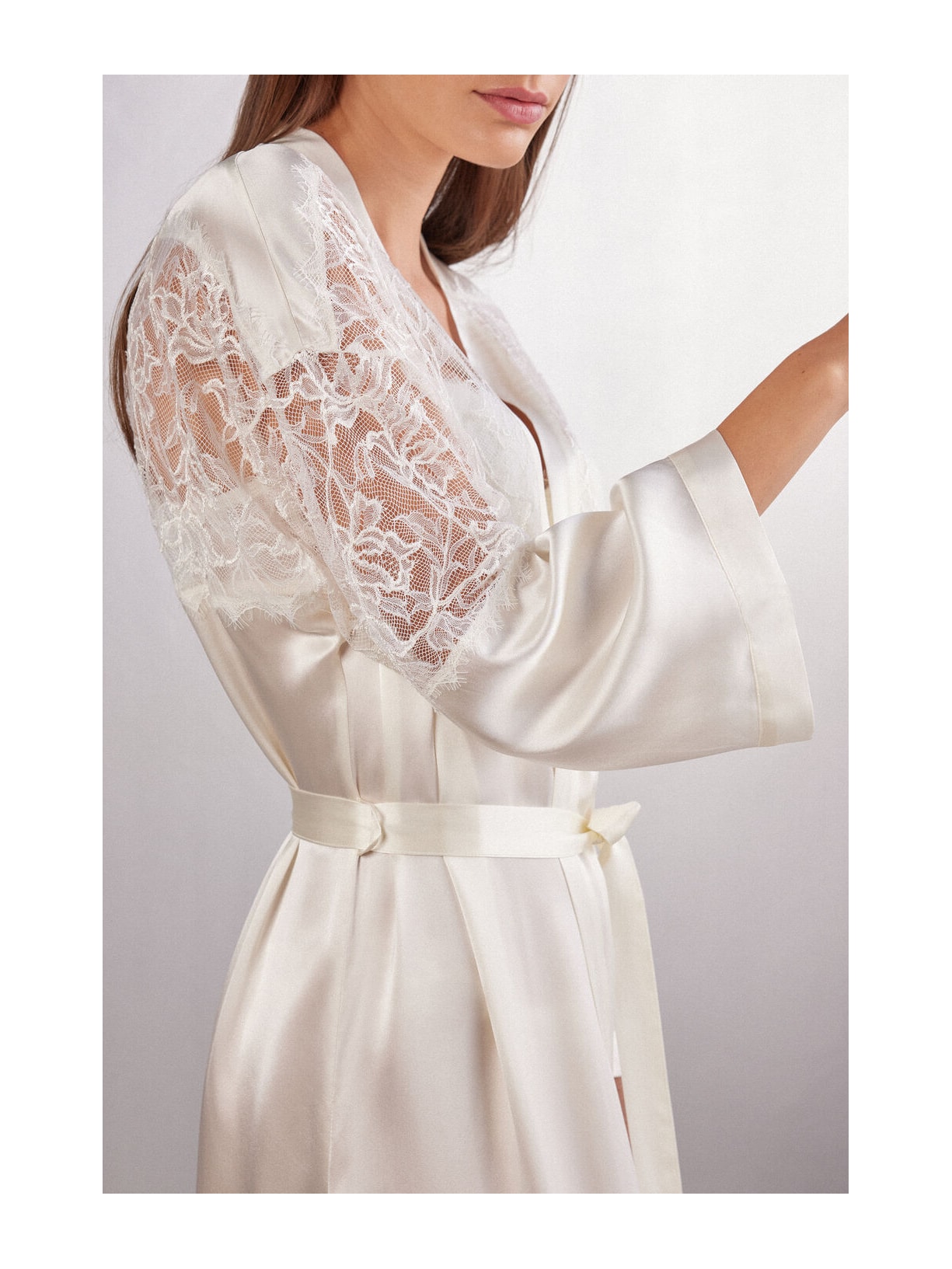 Robe Longo Em Seda Her Beauty Marfim Intimissimi