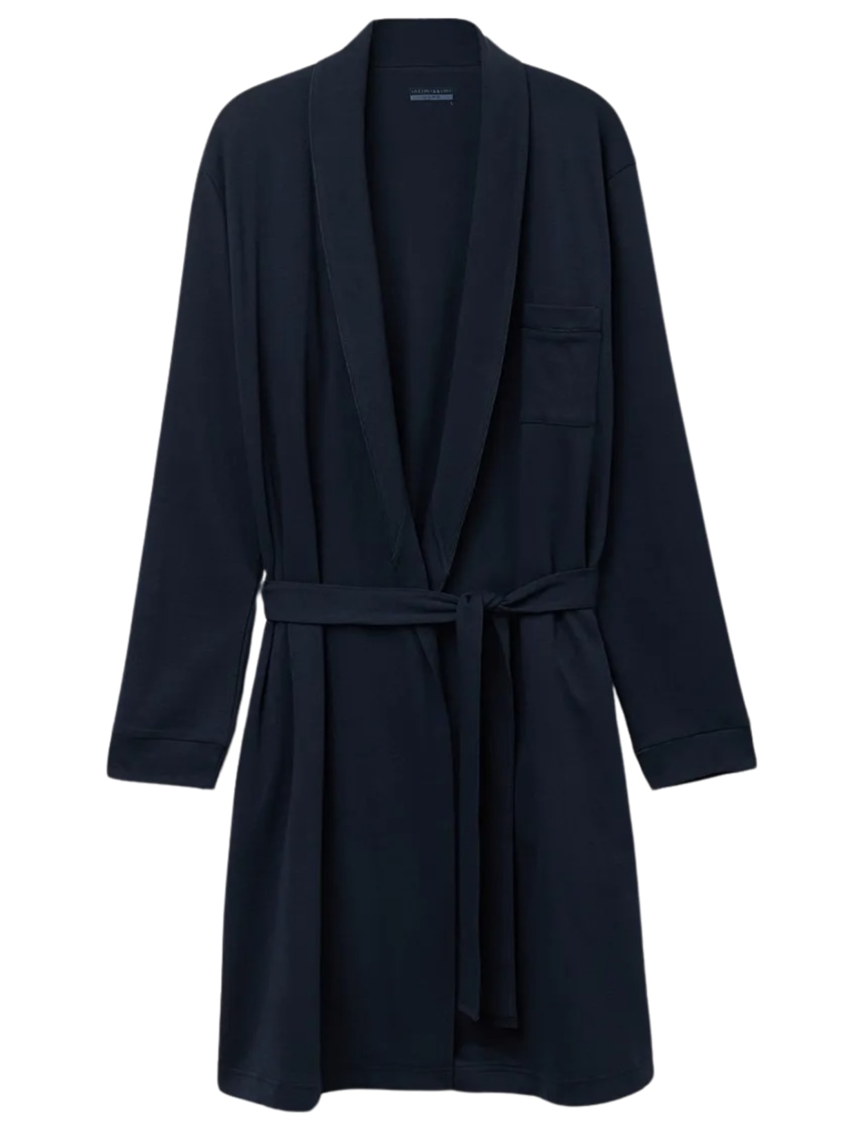 Roupão Comprido Em Algodão - Azul