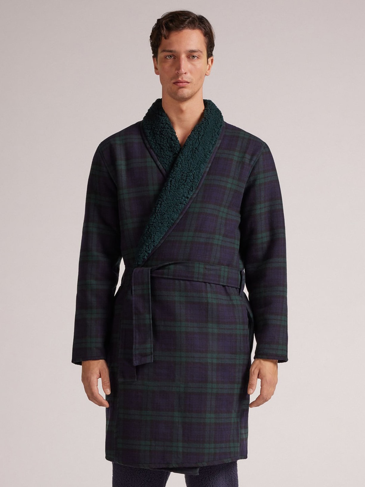 Roupão Dupla Face Peluciado Azul Intimissimi