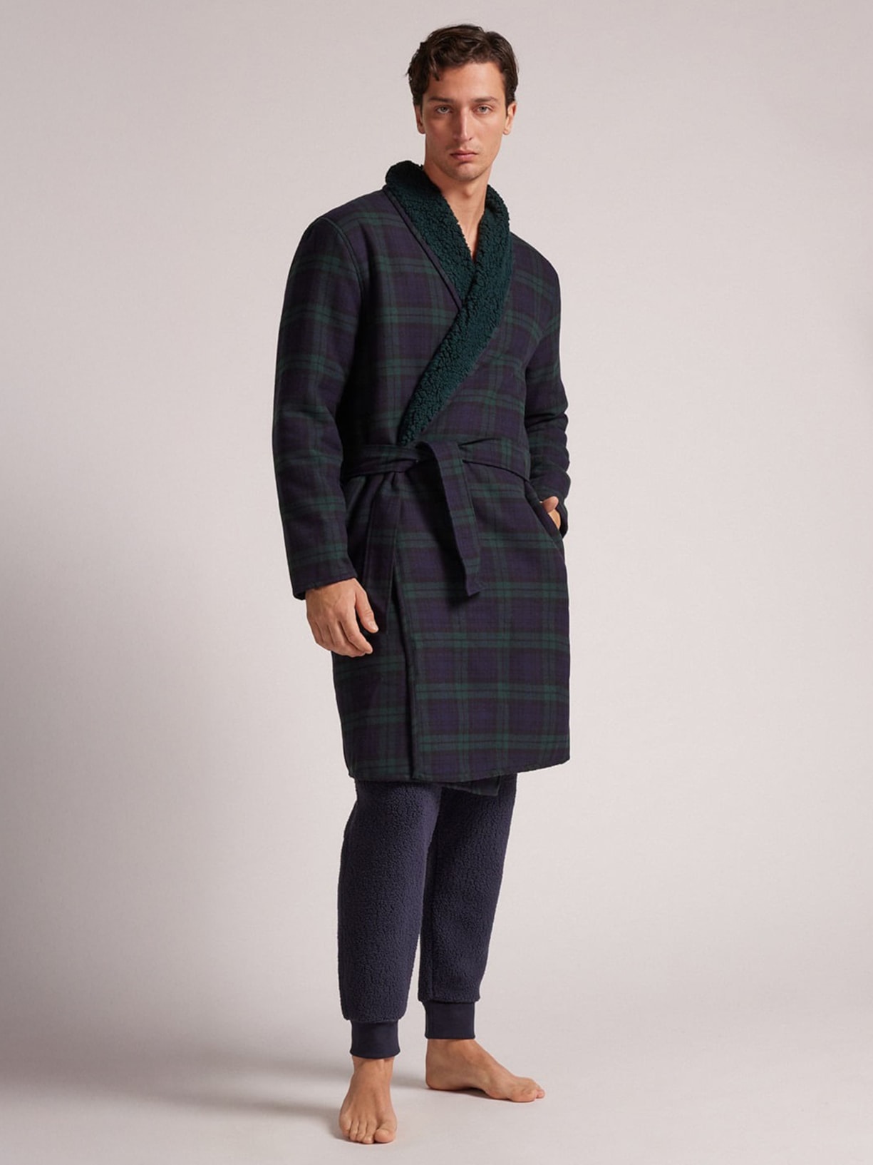 Roupão Dupla Face Peluciado Azul Intimissimi