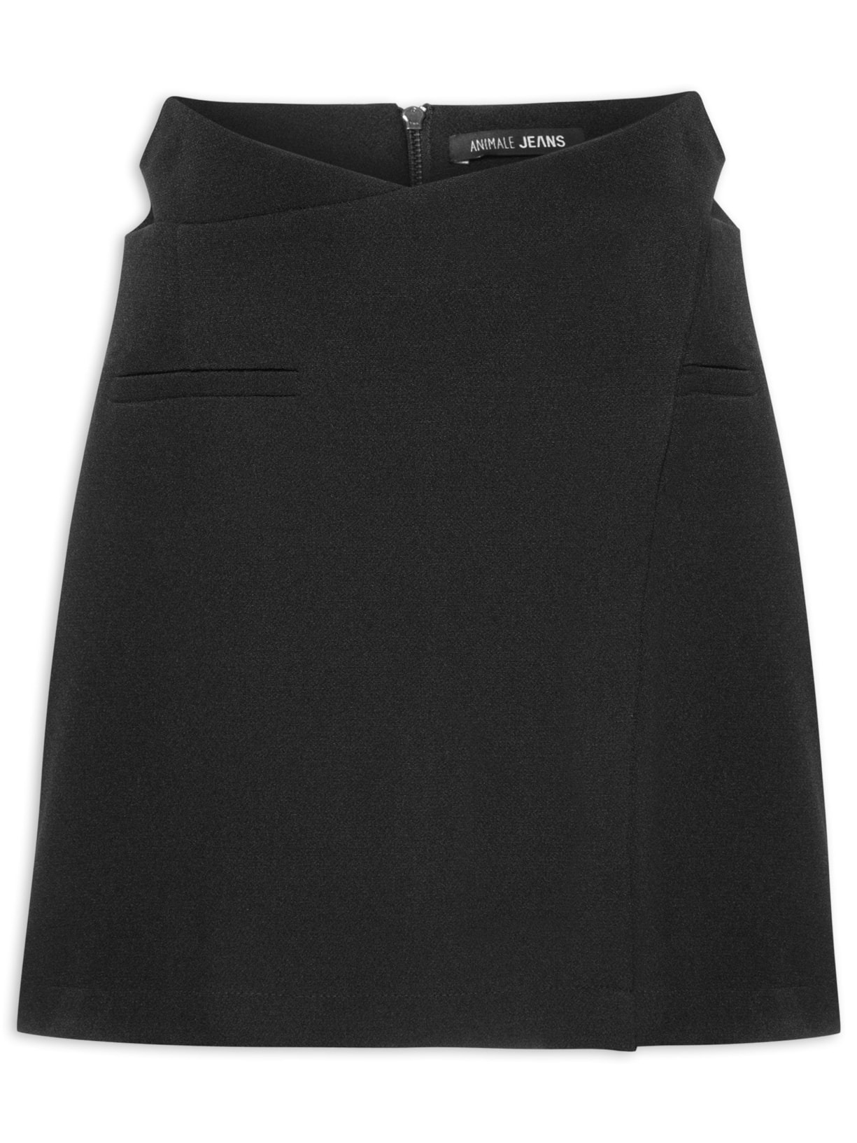 Saia Alfaiataria Transpassada - Preto