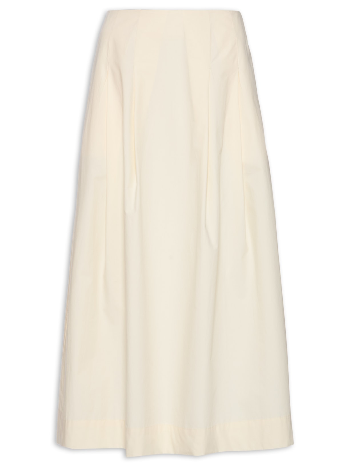 Saia Algodão Midi Pregas - Amarelo