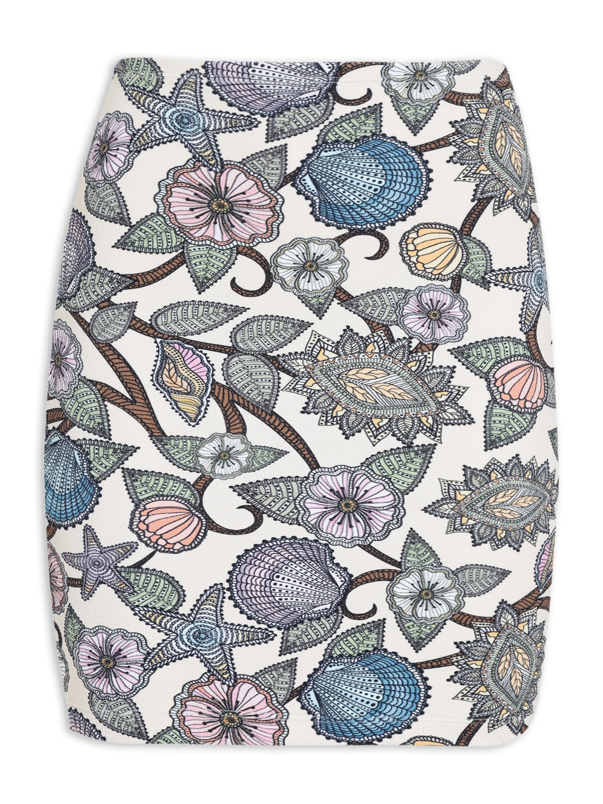 Saia Aline Flor de Mandacaru - Branco