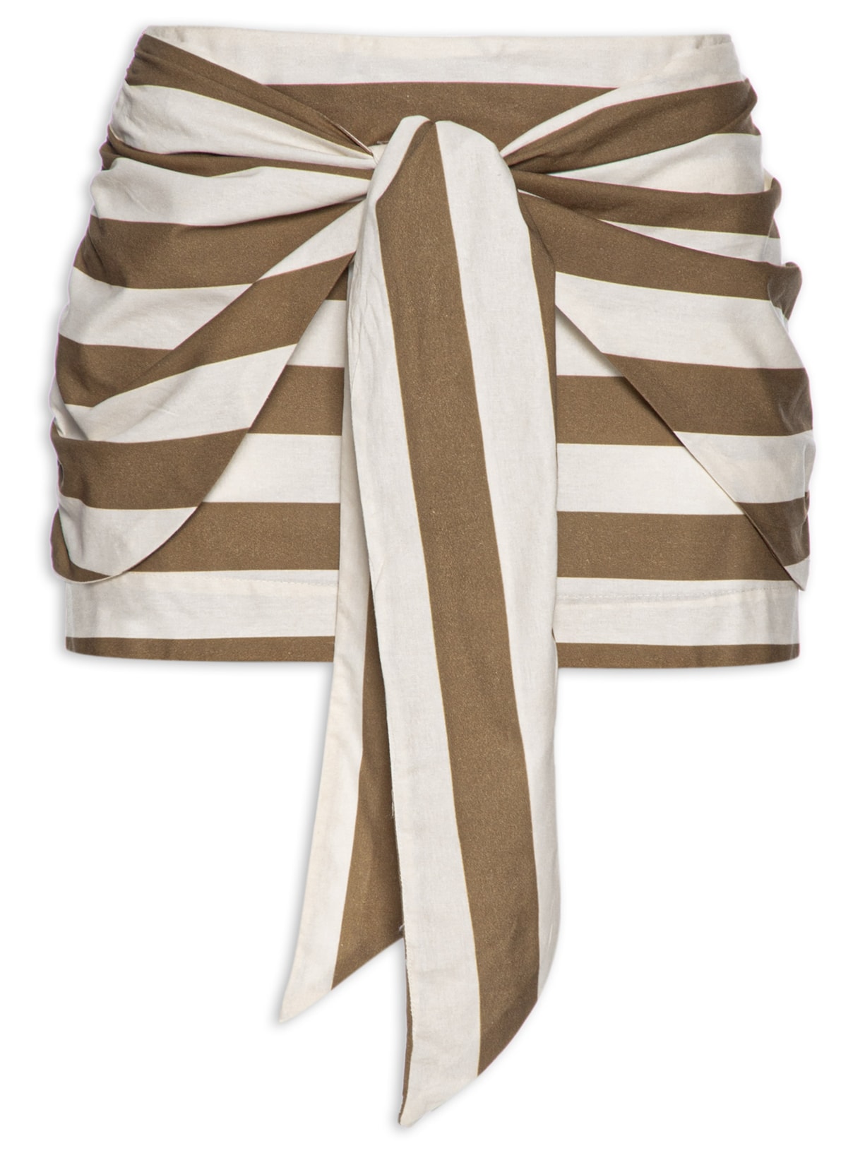 Saia Amarração Listras - Marrom