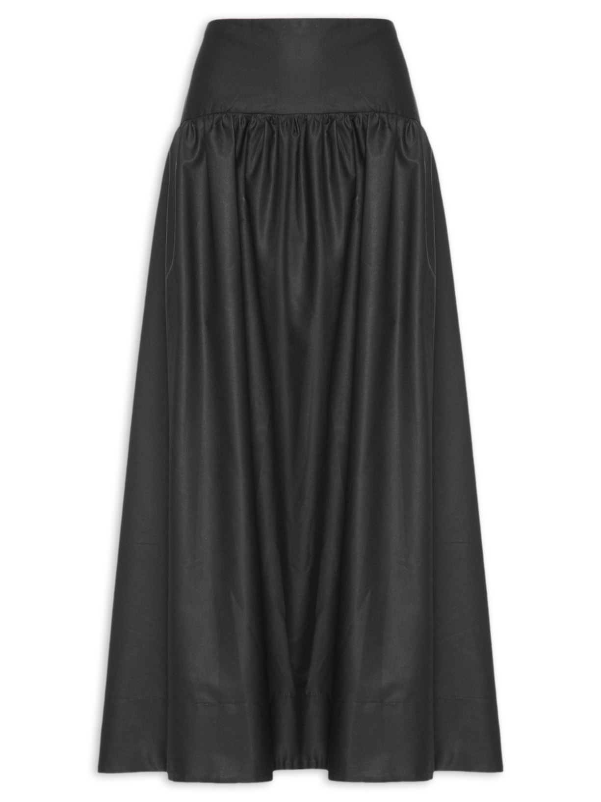 Saia Ampla Pala Bolso - Preto