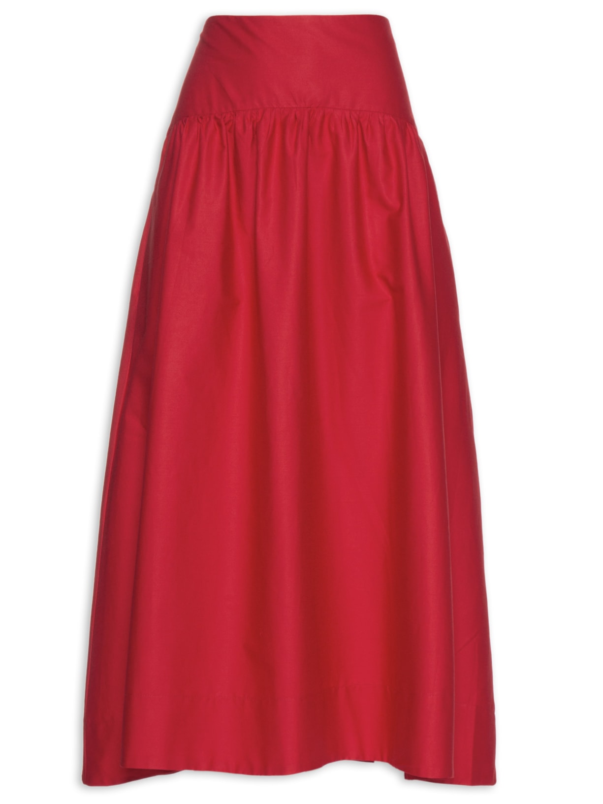 Saia Ampla Pala Bolso - Vermelho