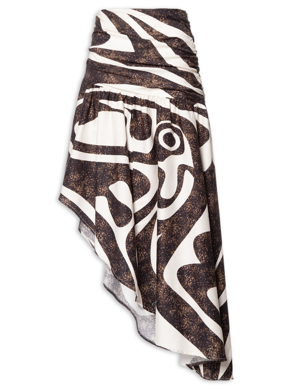 Saia Assimétrica Calçadão Tropical - Preto