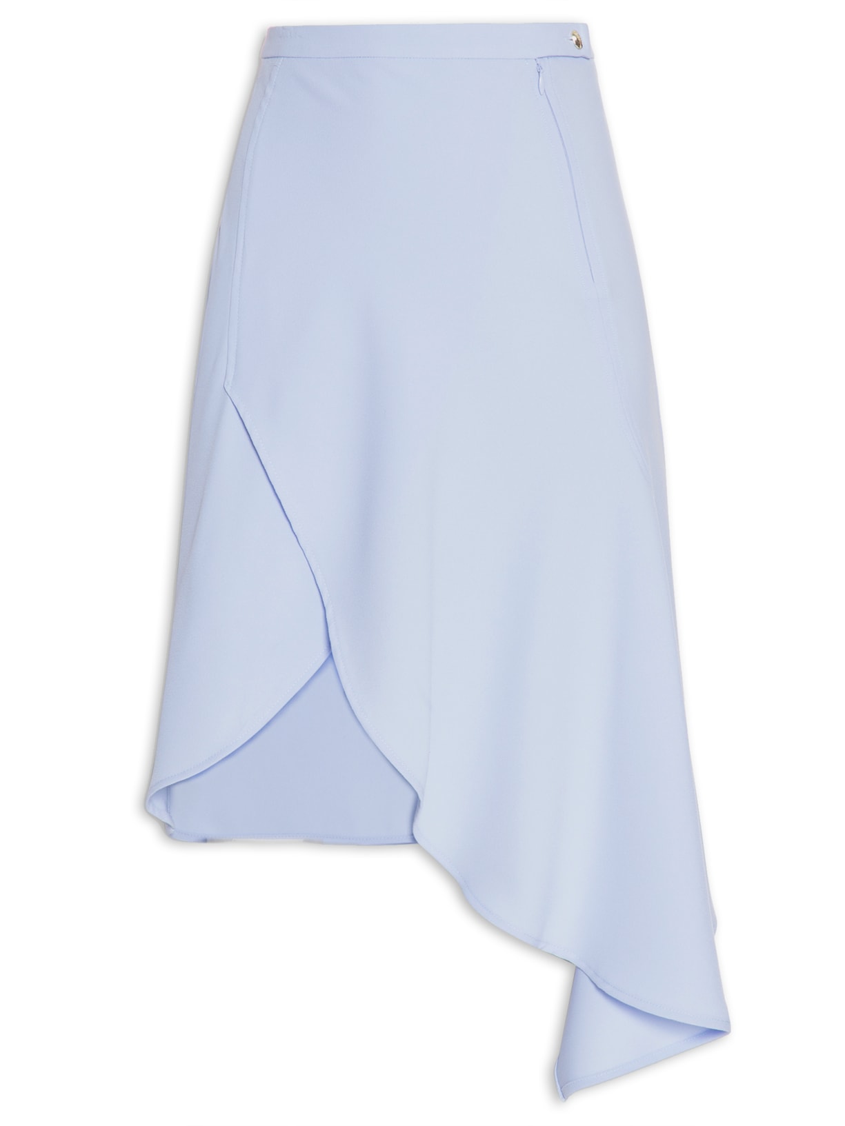 Saia Assimétrica Crepe - Azul