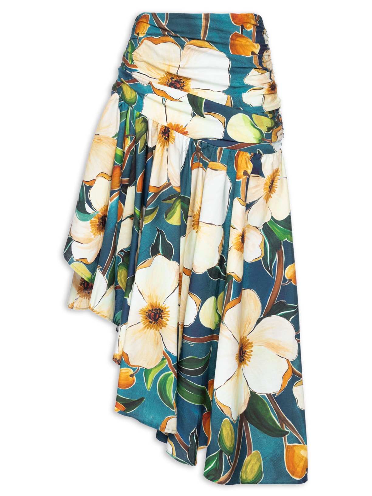 Saia Assimétrica Jardim Litoral - Azul