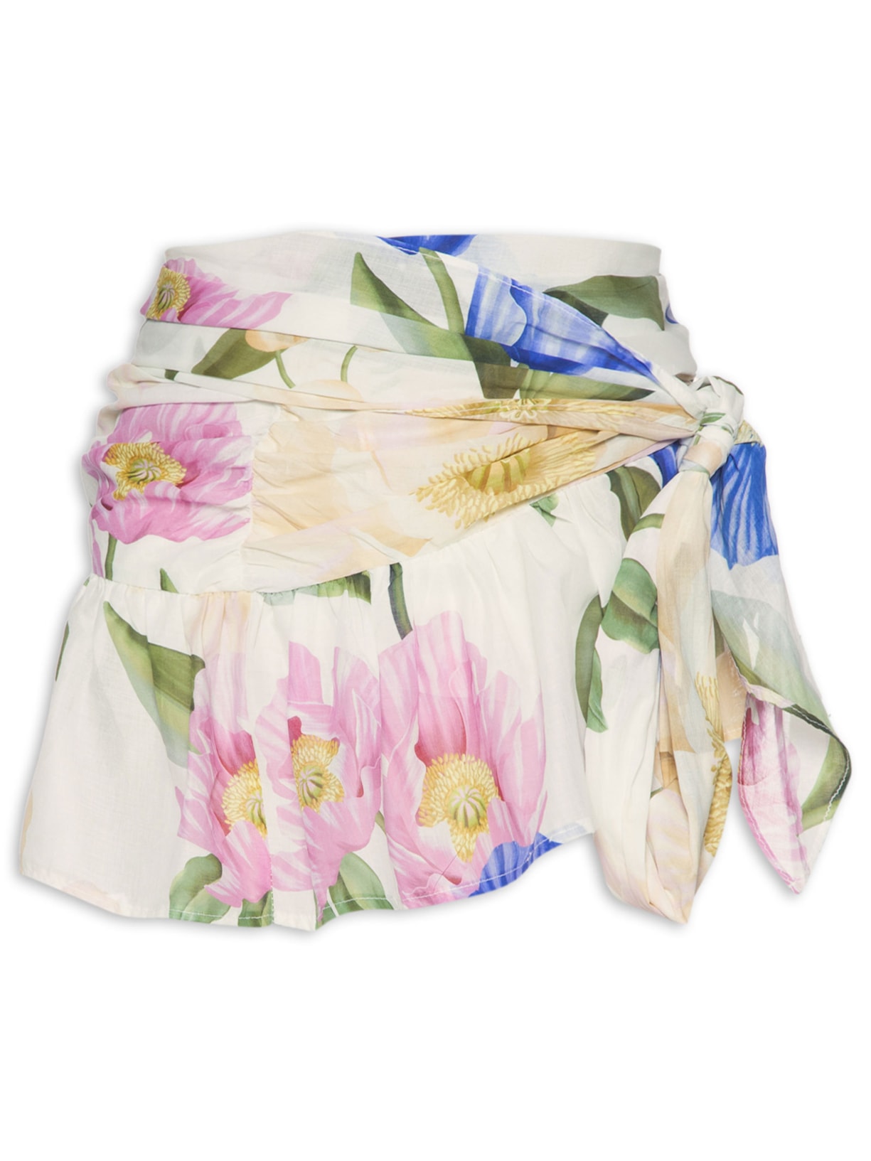 Saia Babados Floral Lola - Branco