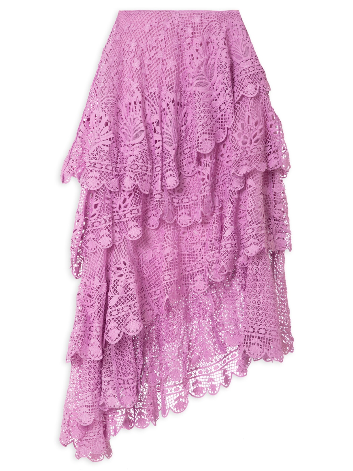 Saia Babados Guipire Sol De Cor - Lilás