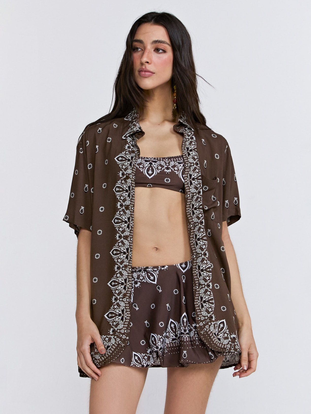 Saia Balonê Kika – Marrom Triya