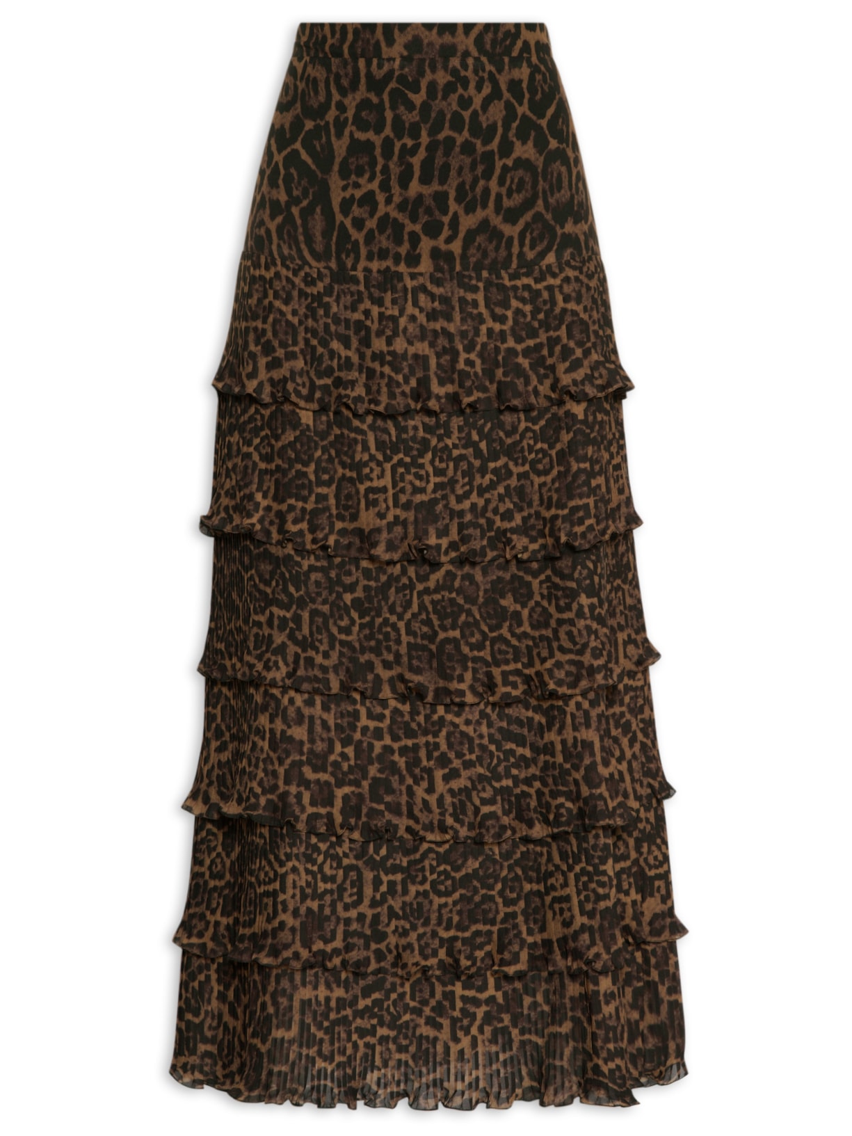 Saia Biba Midi Onça - Animal Print