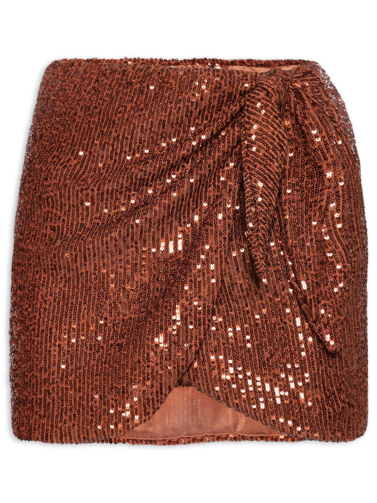 Saia Bicolor Paetê Marrom Dress To