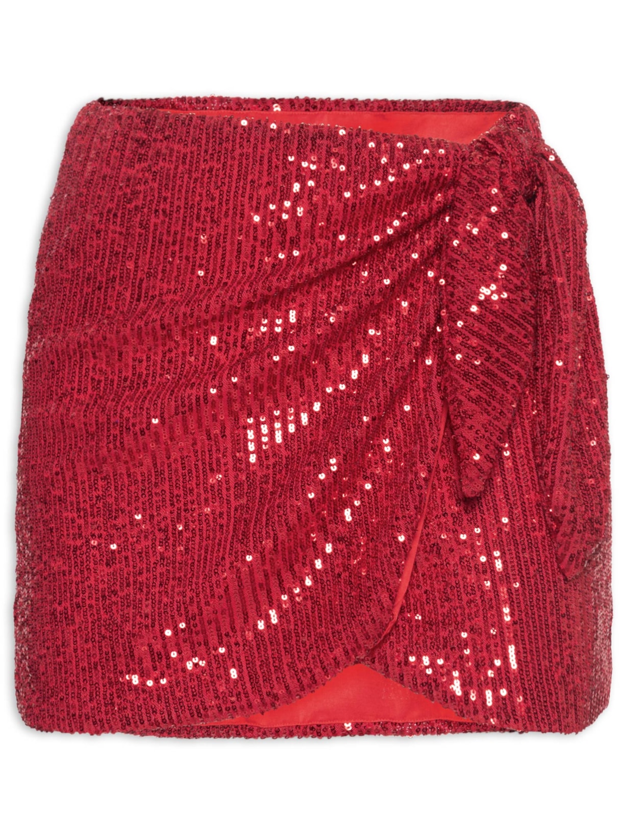 Saia Bicolor Paetê Vermelho Dress To